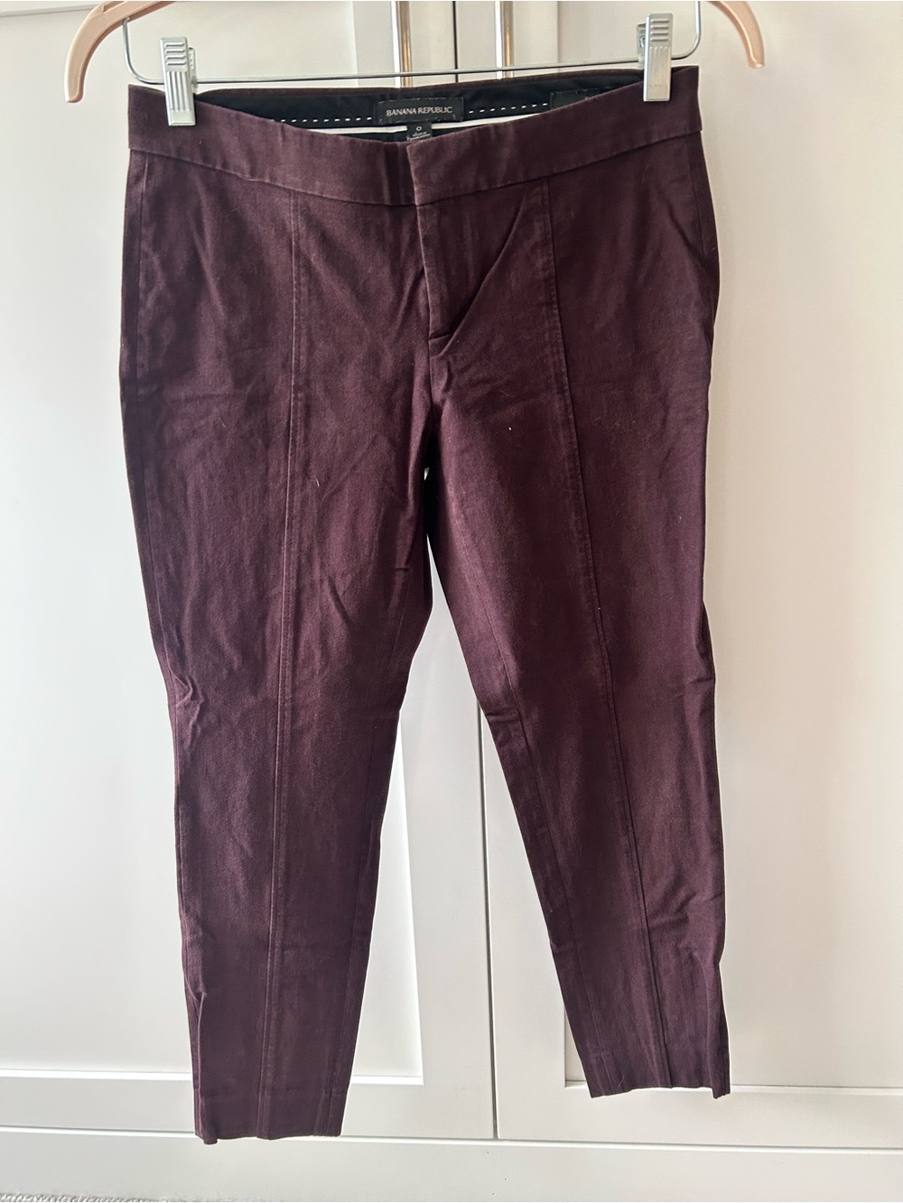 Banana Republic Cropped Ankle Pants in Deep Plum